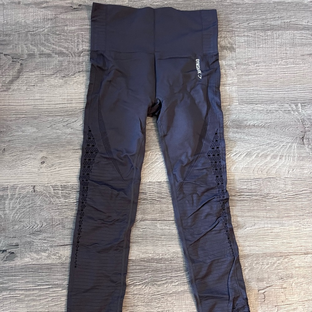 Gymshark seamless dark purple grey leggings